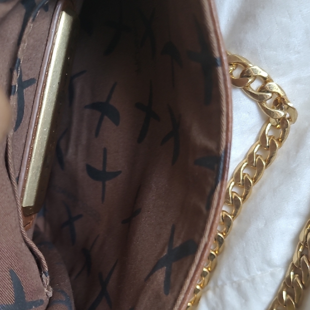 Rebecca Minkoff Brown Gold Crossbody Quilted Bag - Picture 8 of 8
